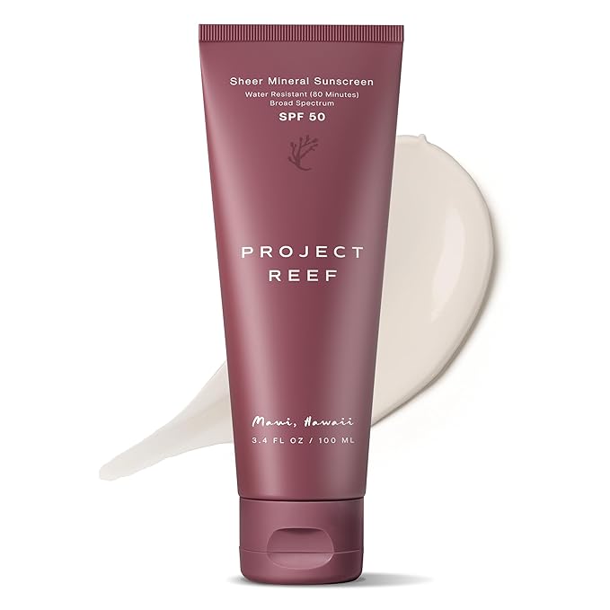 Project Reef SPF 50 Mineral Sunscreen Lotion – Hawaii Reef Act 104 Compliant Zinc Sunscreen with Natural Ingredients, Vegan, Ocean-Friendly, Water-Resistant, 3.4 fl oz