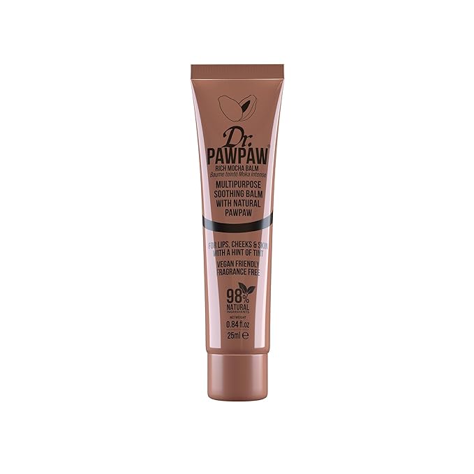 Dr.PAWPAW Rich Mocha Balm, Multi-Purpose Natural No Fragrance, for Hydrating Lips, Skin, Hair, Cuticles, Nails & Beauty Finishing (25 ml)