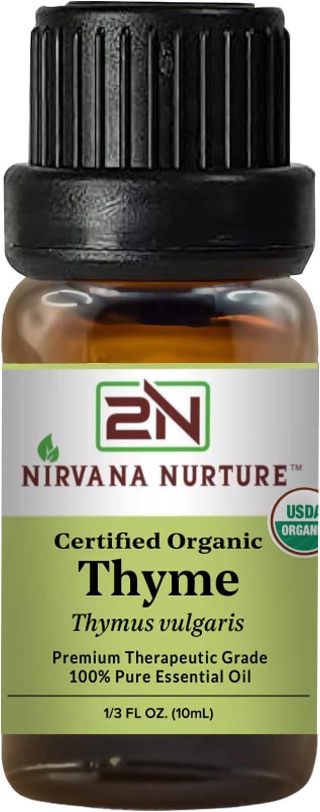 Thyme Essential Oil, USDA Certified Organic, 100% Pure Undiluted, Aromatherapy Oil for Diffuser, Hair & Skin Care