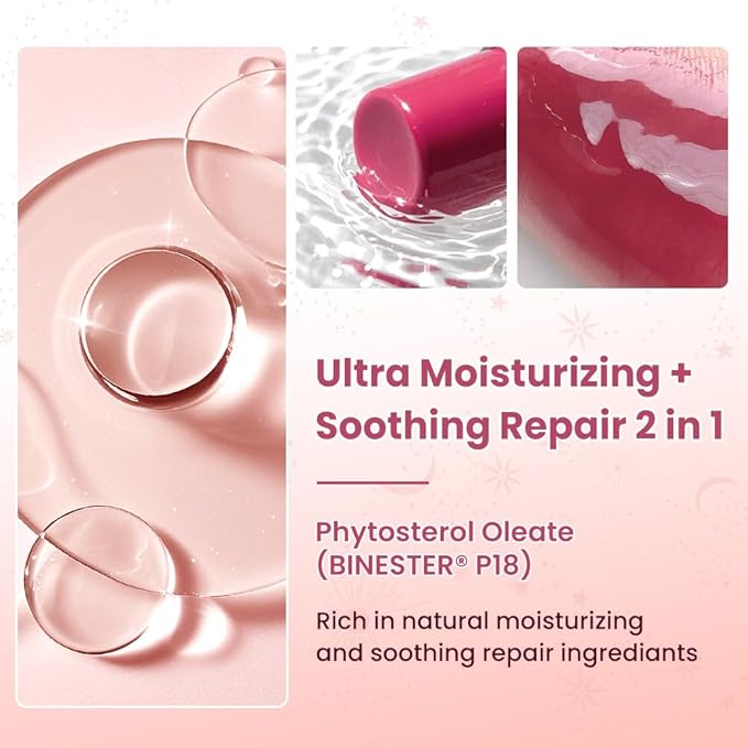 CATKIN Glossy Lip Balm Ultra Hydating Glow Lip Tinted Jelly Plumping Melting Balm Shea Butter Repair Soothing For Dry Lips 0.12 oz C10 HIBISCUS