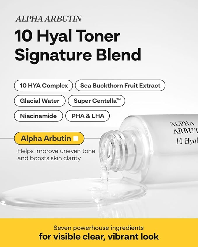 Bano Alpha Arbutin Toner – Hydrating Exfoliating Toner with Niacinamide, Hyaluronic Acid, PHA & Salicylic Acid | Glow & Uneven Tone | Korean Skincare for Sensitive Skin | Fragrance-Free | 4.05 fl oz