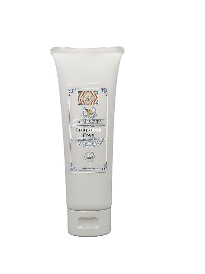 Lu Lu's Suds Handmade All Natural Goat Milk Moisturizing Body Lotion (8oz, Fragrance Free)
