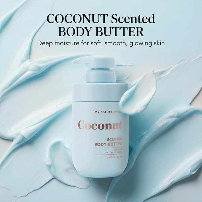 My Beauty Spot Scented Body Lotion for Women - Coconut Scented Body Butter, Natural Lotion for Women to Smell Good, Skin Moisturizer Infused with Retinol - Extra Large 510 ml