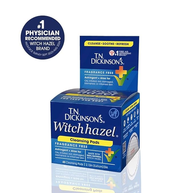 T.N. Dickinson's Witch Hazel Cleansing Pads, 60 Count