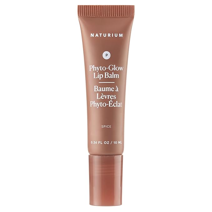 Naturium Phyto-Glow Lip Balm, Hydrating Lip Care with a Glossy Finish, 0.34 oz Spice