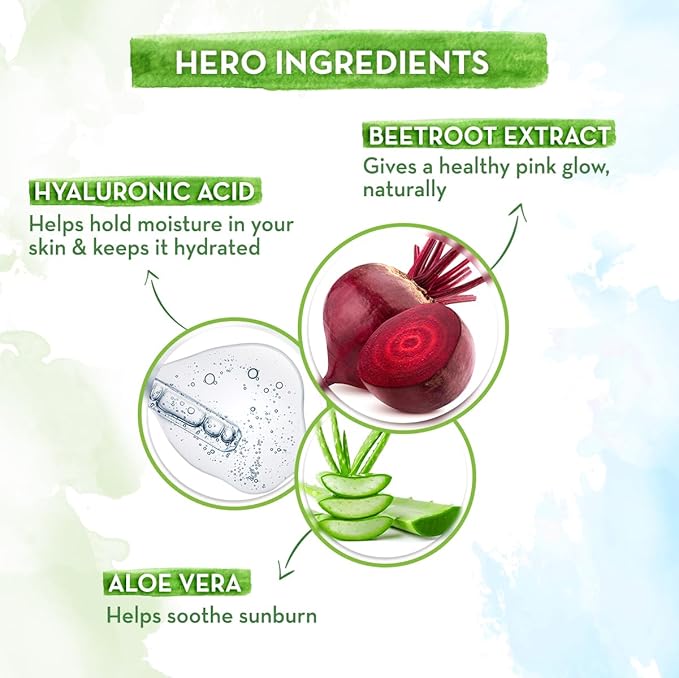 Mamaearth Beetroot Hydraful SPF 50 Sunscreen with PA++++ | Gives Natural Pink Glow with Sun Protection | Deeply Hydrates with Hyaluronic Acid | 1.76 Oz/50g