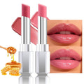 Honey Lipstick Tinted Lip Balm - Shine Moisturizing Lipstick for Women, Natural Nourishing Hydrating Lip Gloss Stain for Dry Lips, Tint Sheer Lightweight Makeup, Vegan - 2Pc Dusty Pink & Pink