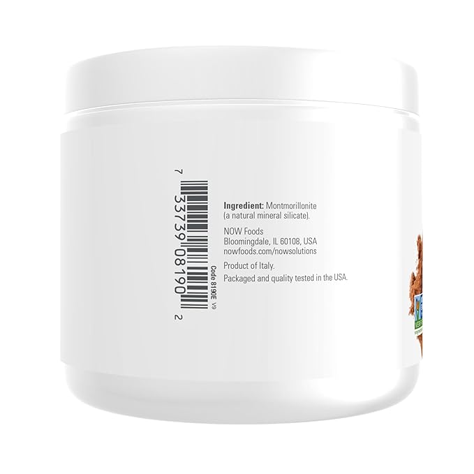 NOW Solutions, Mediterranean Red Clay Powder, Pure Powder for Sensitive Skin Facial Mask, 6-Ounce