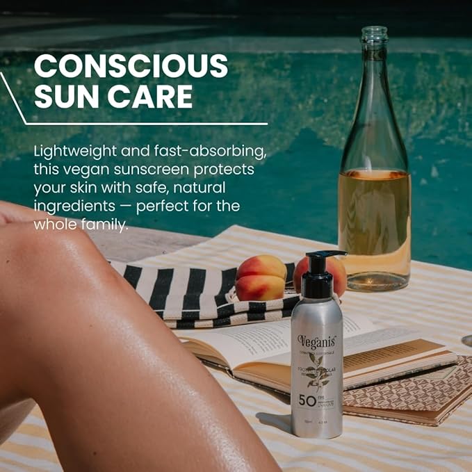 Sunscreen SPF 50 – Coconut & Calendula Oils – High Protection Broad-Spectrum UVA/UVB Face & Body Sunscreen – Light Texture, Fast-Absorbing, Vegan & Oxybenzone-Free Formula – Suitable for Kids