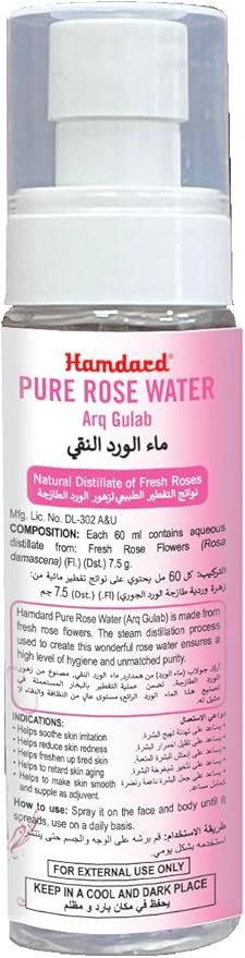 Hamdard Pure Natural Rose Water Spray 100ml / 3.38Fl Oz
