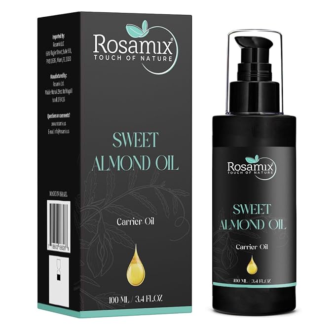 COLD PRESSED SWEET ALMOND OIL - 100% Pure and Natural Moisturizing Face, Hair, Body, Skin Care, 100ml