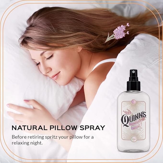 Quinn's Alcohol Free Rose Witch Hazel with Aloe Vera 16oz & Quinn’s Alcohol Free Lavender Water-Natural Pillow Spray and Facial Body Mist 8oz