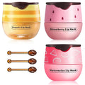 Lip Balm Sleeping Lip Mask, Long-Lasting Nourishing & Moisturizing Lip Night Care Lip Anti-chapped Lip Cream Lip Skin Care (Strawberry & Bee & Watermelon)