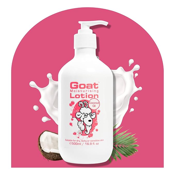 Goat Milk Lotion - Moisturizing - Non Greasy - 17 oz Enriched Milk, Suitable for Dry, Itchy or Sensitive Skin - Made in Australia - Coconut Oil