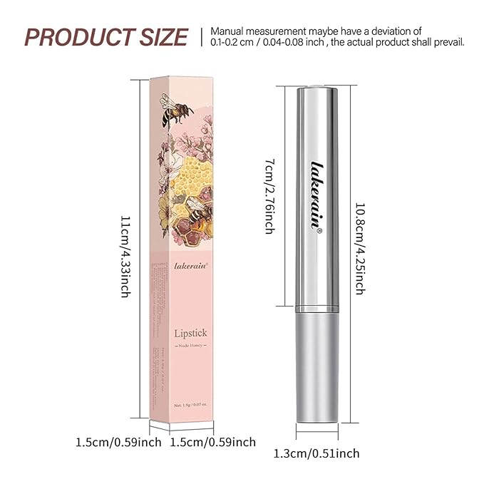 Honey Lipstick Sheer Tinted Lip Balm, Hydrating & Nourishing, Natural Glossy Finish, Moisturizing Lip Color for All Skin Tones Women, Nude