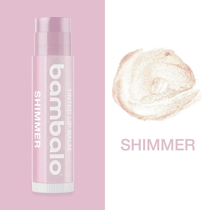 Tinted Lip Balm Shimmer 2-Pack - Hydrating Moisturizing Lip Care - Subtle Pearl Glow - Natural Organic Formula - Lightweight Smooth Finish - Made in USA