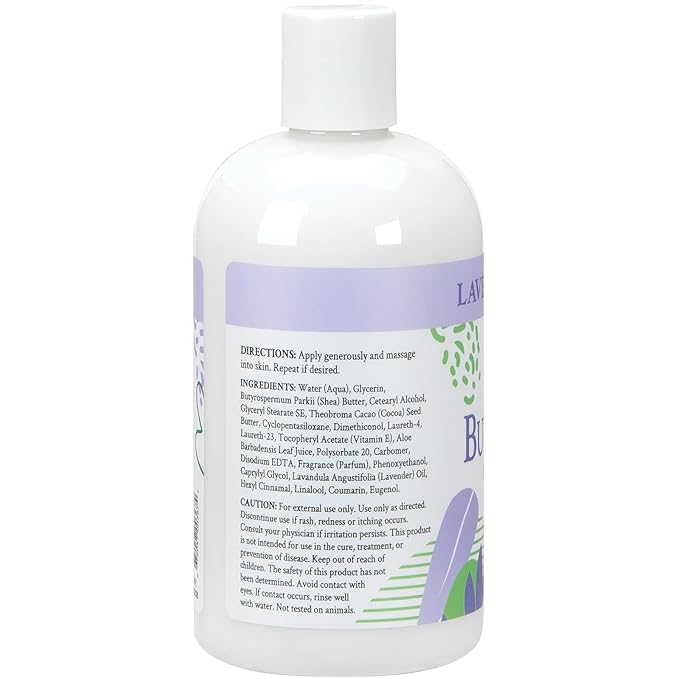 Ginger Lily Farms Botanicals Soothing Butter Lotion for Dry Skin, 100% Vegan & Cruelty-Free, Lavender Chamomile Scent, 12 Fl Oz