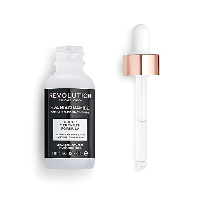 Revolution Skincare 15% Niacinamide Blemish & Pore Refining Serum, Targets Blemishes and Large Pores, Vegan & Cruelty Free, 1.01fl.oz/30ml
