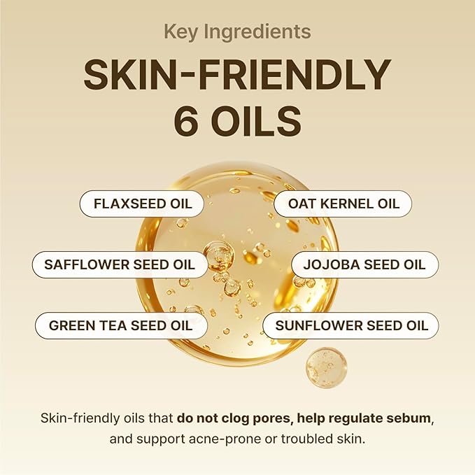Rbfy. One Step Cleansing Oil - Lightweight Face Cleanser for Makeup, Sebum & Blackhead Removal with Grape Seed Oil | Non-Greasy, Sutiable for All Type Skins | Korean Skincare (6.9 fl oz)