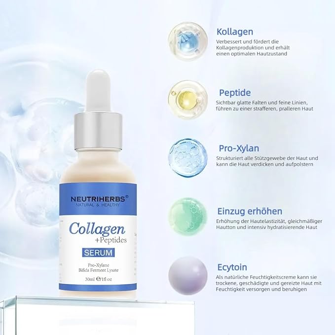 Neutriherbs Collagen Peptide Serum, Collagen Booster To Firm, Lift Facial Skin, Anti Aging Serum Helps Reduce Fine Lines & Wrinkles,Improve Skin Elasticity - 1fl oz