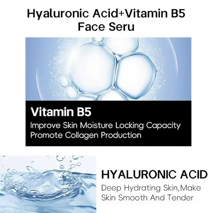 Hyaluronic Acid for Face 2% + Vitamin B5 Serum, Ultra Hydrating & Plumping Face Serum, Anti-Aging Skin Care for Women & Men - Daily Hydration to Smooth Fine Lines and Wrinkles 30ml (2)