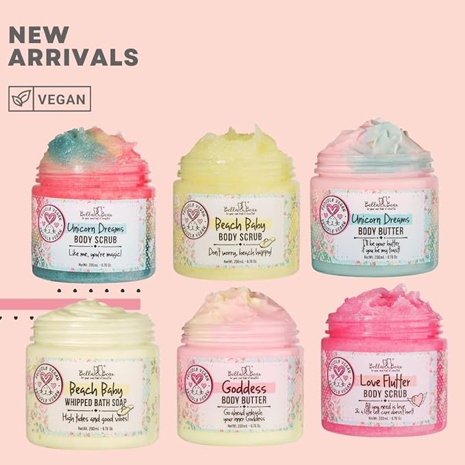 Bella & Bear Exfoliating Body Scrub – Vegan & Cruelty-Free Moisturizing Polish for Smooth, Radiant Skin