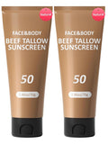 Beef Tallow Sunscreen, Sunscreen for Face, Natural Reef Safe Sunblock for Face Body, Non Greasy Clean Travel Sun Screen Sunblock for Sunmmer Outdoor Travel, 2 Packs