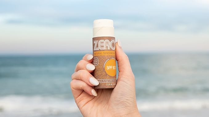 ZERO Waste 100% Plastic Free Natural Sunscreen Stick, SPF 20 Reef Safe and Kid Friendly, Water Resistant, Push Up Cardboard Tube, Sunblock Made From Beeswax, Shea Butter and Coconut Oil, 1.5 Oz