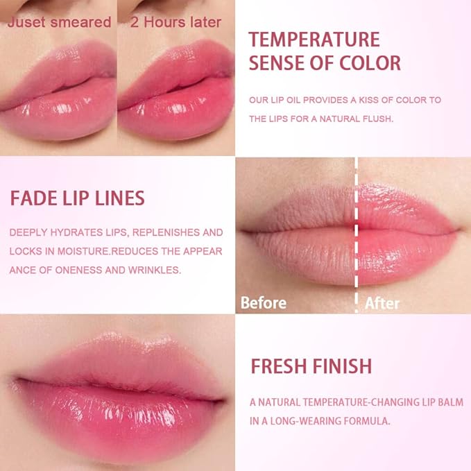 evpct 3Pcs Aloe Vera Avocado Peach Tinted Lip Balms Tint Stain Lipstick for Women PH Color Changing Lipstick Balm Stain Gift Set Queen Girls Korean Mood Long Lasting Color Change Light Pink Lipsticks