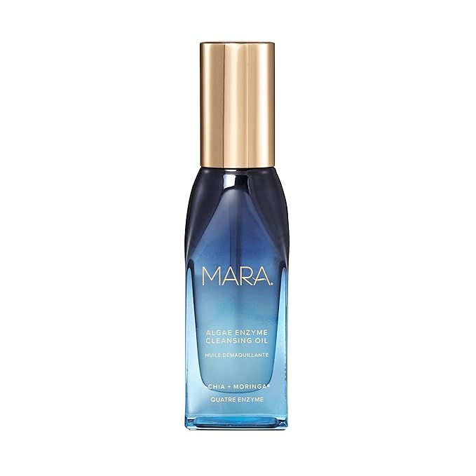 MARA Algae Enzyme Cleansing Oil – Gentle Makeup Remover with Fruit Enzymes, Marine Algae & Antioxidant Oils – Hydrating Face Cleanser for Pores, Sunscreen & Waterproof Makeup (2oz / 60mL)