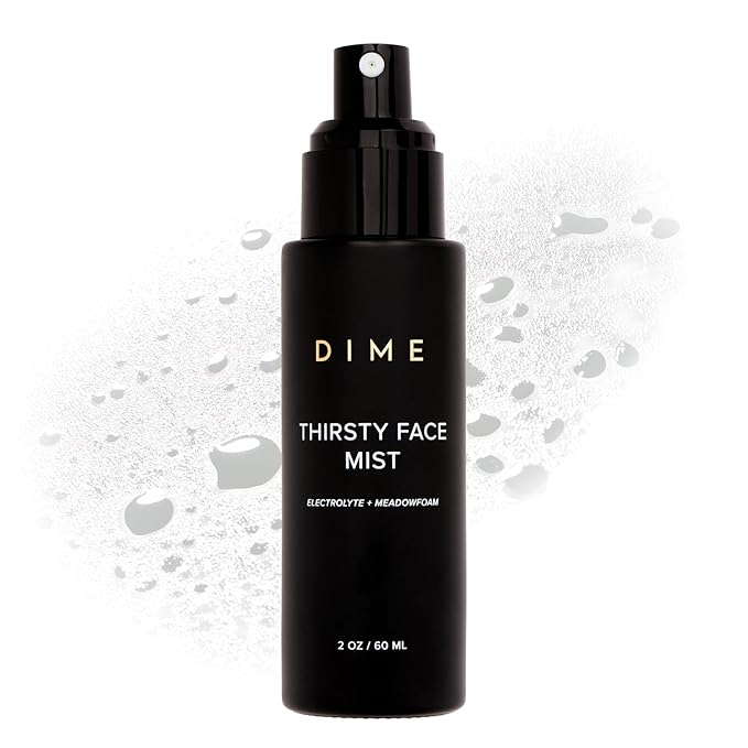 DIME Beauty Thirsty Face Mist Hydrating Setting Spray For Makeup With Sea Moss Electrolytes Antioxidants Glass Skin Primer And Blue Light Protection Make Up Setting Spray for Face 2 oz / 60 ml