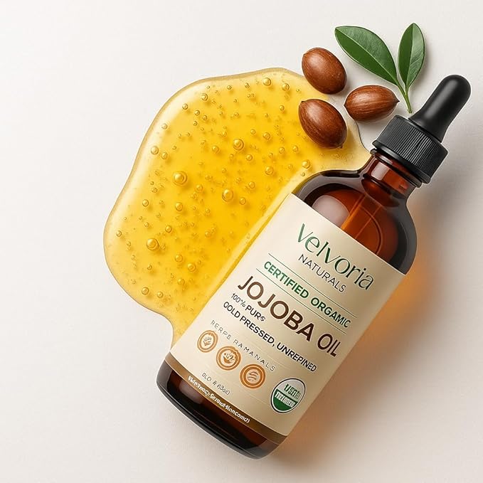 Organic Jojoba Oil - 100% Pure, Cold Pressed, Unrefined Non-GMO for Skin, Hair & Nails - 4oz