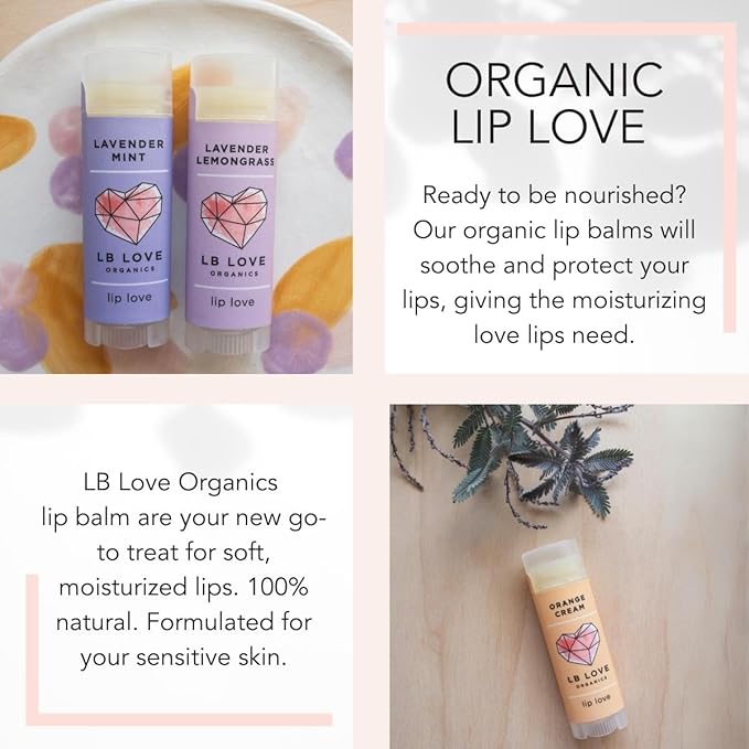Lip Love | Organic Lip Balm | Organic beeswax and Plant Based | Natural Lip Balm (Vanilla Chai)