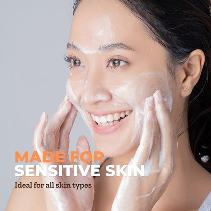 Emani Foaming Face Wash for Sensitive Skin Soft Cloud Foam Cleanser with Sake Fermentation & Botanicals - pH Balancing, SLS-Free, Vegan, Fragrance-Free Makeup & Sunscreen Remover, 150ml