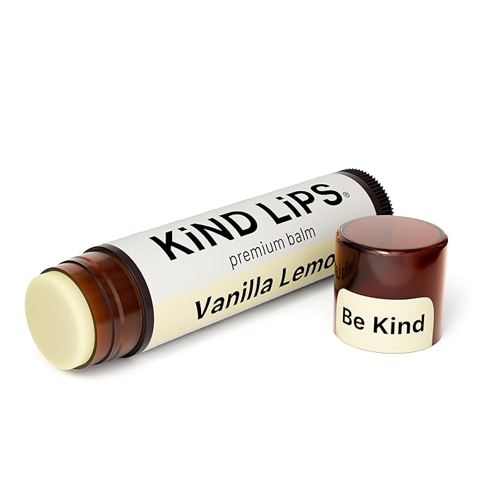 Kind Lips Vanilla Lemon Lip Balm (2 Pack) – Organic Lip Balm with Beeswax, Non Toxic & Petroleum Free Lip Care – Natural Moisturizing Lip Balm for Dry, Chapped Lips – Clean Ingredients, USA Made