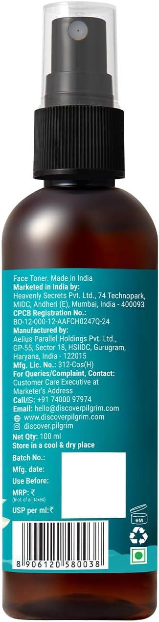 Pilgrim White Lotus Face Mist & Toner | Hydrating & Revitalizing Skin with Witch Hazel & Camellia | Refreshes, Soothes & Restores | All Skin Types | 3.38 Fl Oz (100ml)