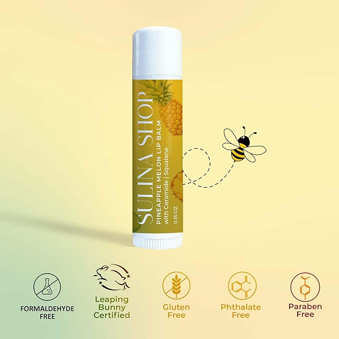 Pineapple Lip Balm Hydrating for Dry, Cracked Lips, Beeswax Lip Moisturizer Stick, Soothe Dryness, Restores Smoothness & Barrier Protection, Natural & Instant Moisture, Sweet Lip Therapy - 0.15 Fl oz