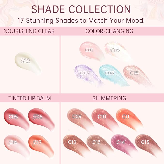 CATKIN Lip Balm Color Changing Lipstick Ultra Hydrating Lip Moistrurizer with Vitamin E Nourishing For Cracked & Dry Lips 0.12 oz C22