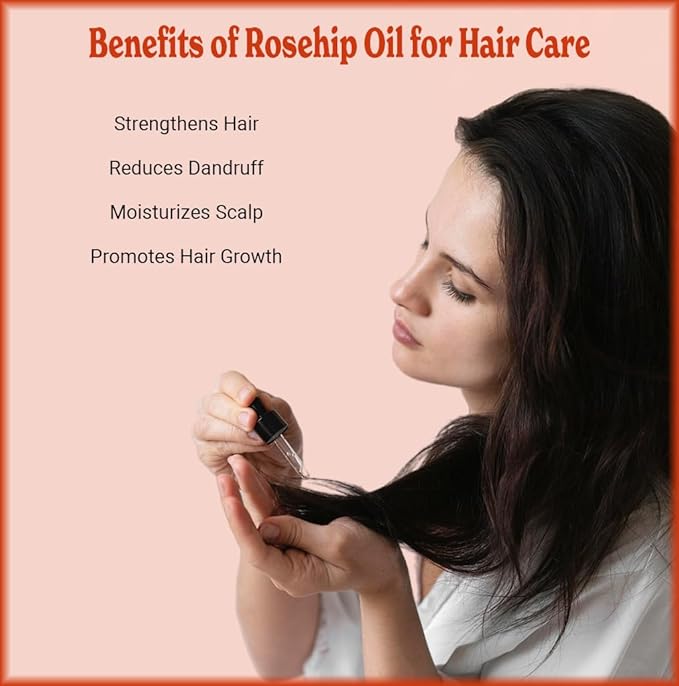 Natural Born Oils Rosehip Seed Oil, 16oz, Organic, Cold-Pressed, Nutrient-Rich, Excellent for Radiant Skin, Lustrous Hair
