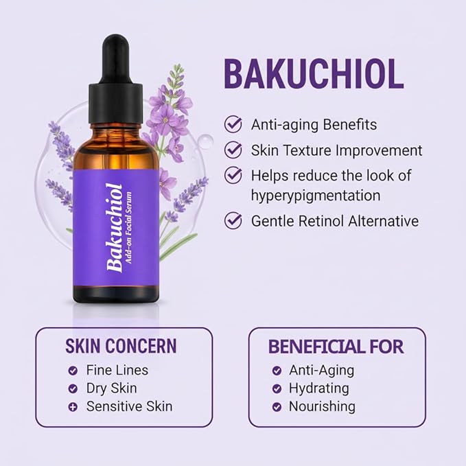Korean Bakuchiol Serum for Face - High-Potency DIY Mix-in Concentrate - Bakuchiol Plumping Serum - Gentle Retinol Alternative for Wrinkle Reduction - Hydrating & Firming Anti-Aging Skincare