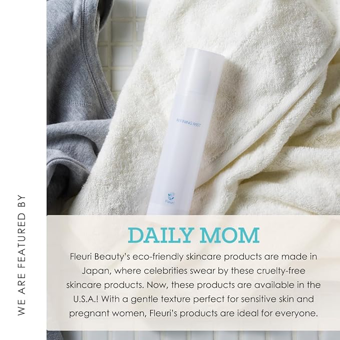Fleuri - Refining Mist - Daily Face Skin Moisturizer, Skincare Mist, Soothing Calming Facial Mist for Sensitive Skin, Made in Japan, 5.1 fl oz, 150ml