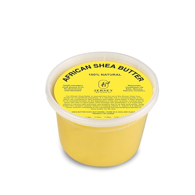 16 oz. African Shea Butter Yellow Raw - 100% Pure - Unrefined Soft Creamy. For Dry and Cracked Skin. DIY Body Butter, Hair, and Face Treatment. Great for Lotion, Soap, Eczema & Stretch Mark Creams.