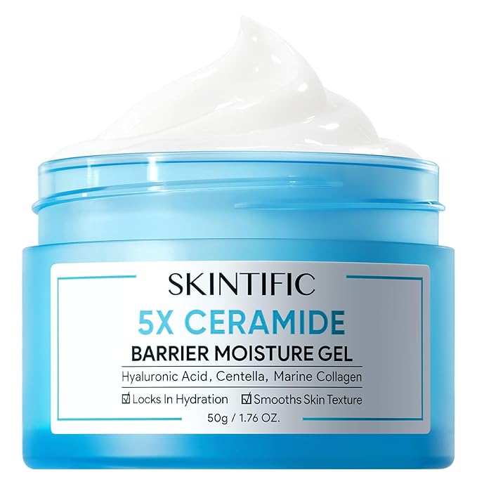 Face Moisturizer with 5X Ceramides, Hydrating Moisture Barrier Repair Cream for Sensitive/Oil Skin Types, Hyaluronic Acid & Centella, Daily Facial Moisturizer, Non-Comedogenic 50g/1.76 OZ