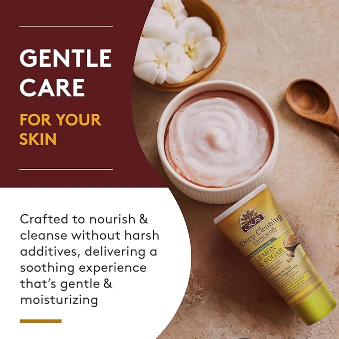 OKAY Oil Control Facial Scrub Exfoliator - Exfoliating Face Wash, Face Scrub for Women and Men, Moisturizing and Brightening, Leaves Skin Smooth and Clean, Paraben Free - Lemon, 6 Oz (Pack of 1)