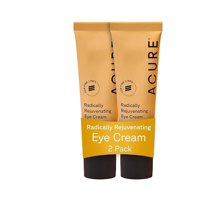 Acure Radically Rejuvenating Eye Cream - Under Eye Cream for Dark Circles & Wrinkles, Firming & Hydrating Treatment to Brighten, Anti Aging Moisturizer for Hydration with CoQ10-1 fl oz (2 Pack)