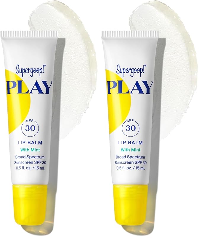 Supergoop! PLAY Lip Balm SPF 30 with Mint, 0.5 fl oz - Broad Spectrum SPF Lip Balm with Hydrating Honey, Shea Butter & Sunflower Seed Oil - Great for Active Days (Pack of 2)