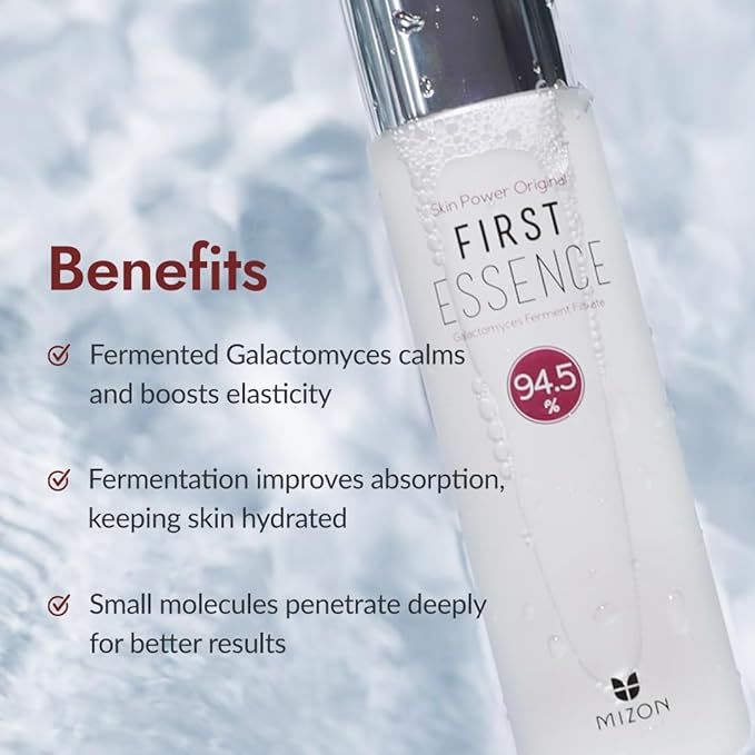 MIZON Skin Power Original First Essence 94.5% Galactomyces Ferment Beans Filtrate Booster Korean Skin Moisturizing Exfoliating Youth Recovery (210ml 7.10 Fl Oz)