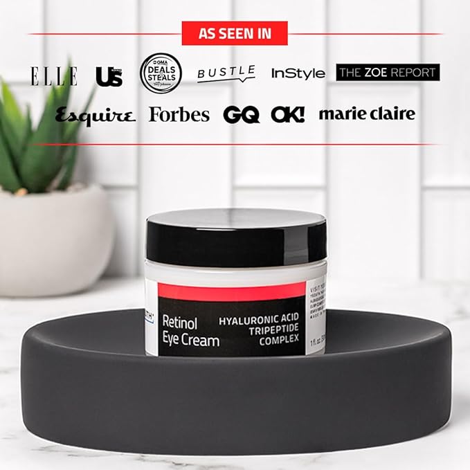 YEOUTH Retinol Eye Cream Anti Aging, Firming Under Eye Cream for Puffiness and Bags Under Eyes for Wrinkles and Dark Circles with Hyaluronic Acid and Tripeptides 1oz