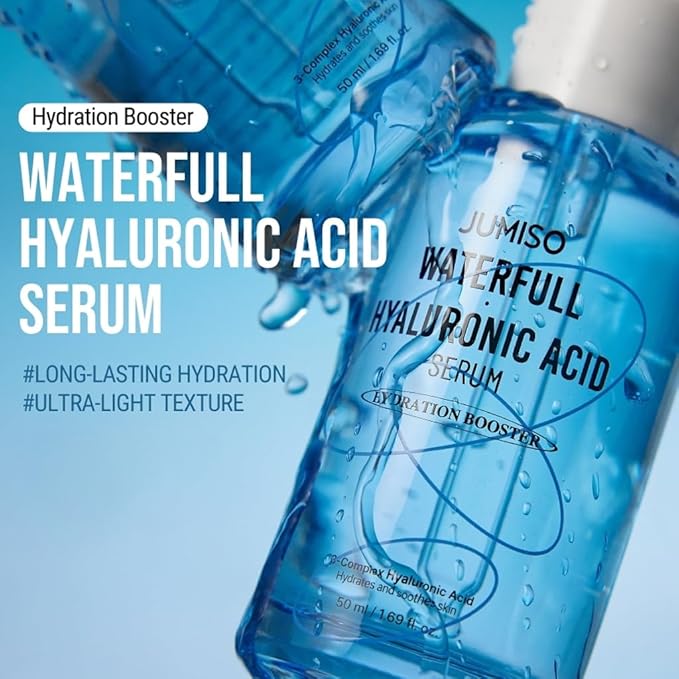 Jumiso Waterfull Hyaluronic Acid Serum 1.69 fl.oz / 50ml | Face Moisturizer, Facial Hydrating Serum for All Skin Types, Moisture Booster for Dry Skin | Vegan, Fragrance-Free