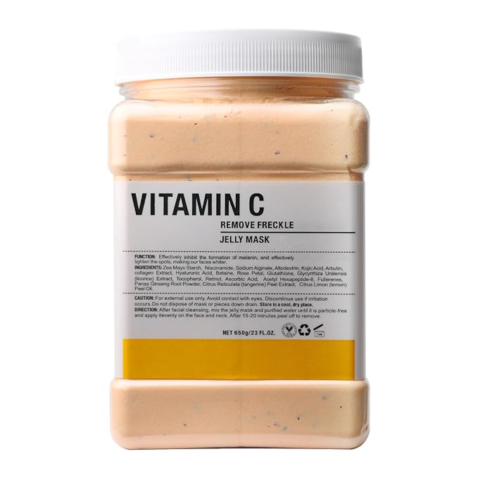 Vajacial Hydro Jelly Mask Powder for Face, Jelly Mask for Facials Professional, Jelly Facial Mask for Teens and Women. Jelly face mask. (Vitamin C.1)